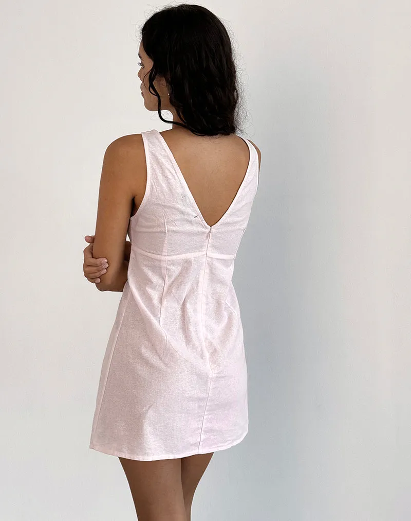 Asatari Tie Front Dress in Light Pink sold by Motel Rocks product image thumbnail 3
