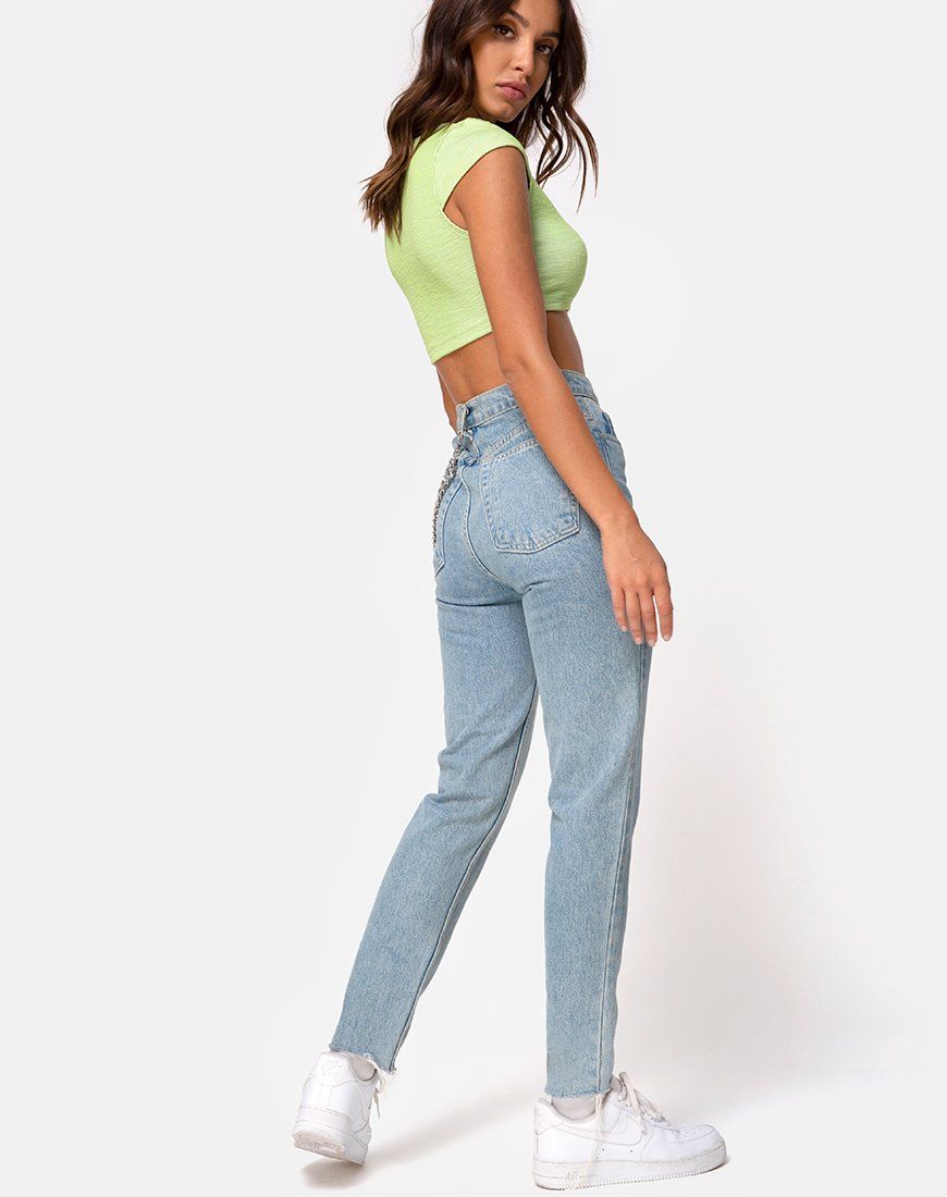 Guanna Crop Top in Rib Lime sold by Motel Rocks product image thumbnail 4