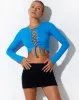 Gisy Crop Top in Electric Blue sold by Motel Rocks