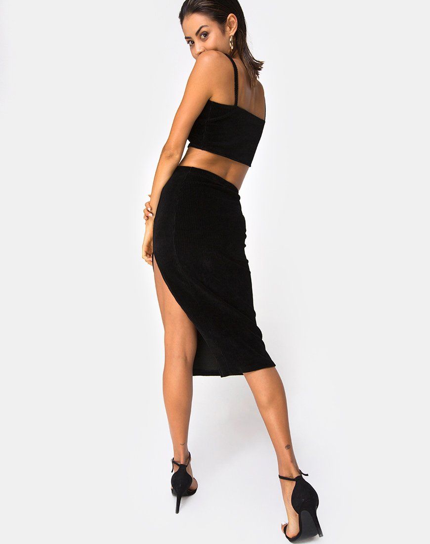 Kylie Top in Velvet Rib Black sold by Motel Rocks product image thumbnail 4