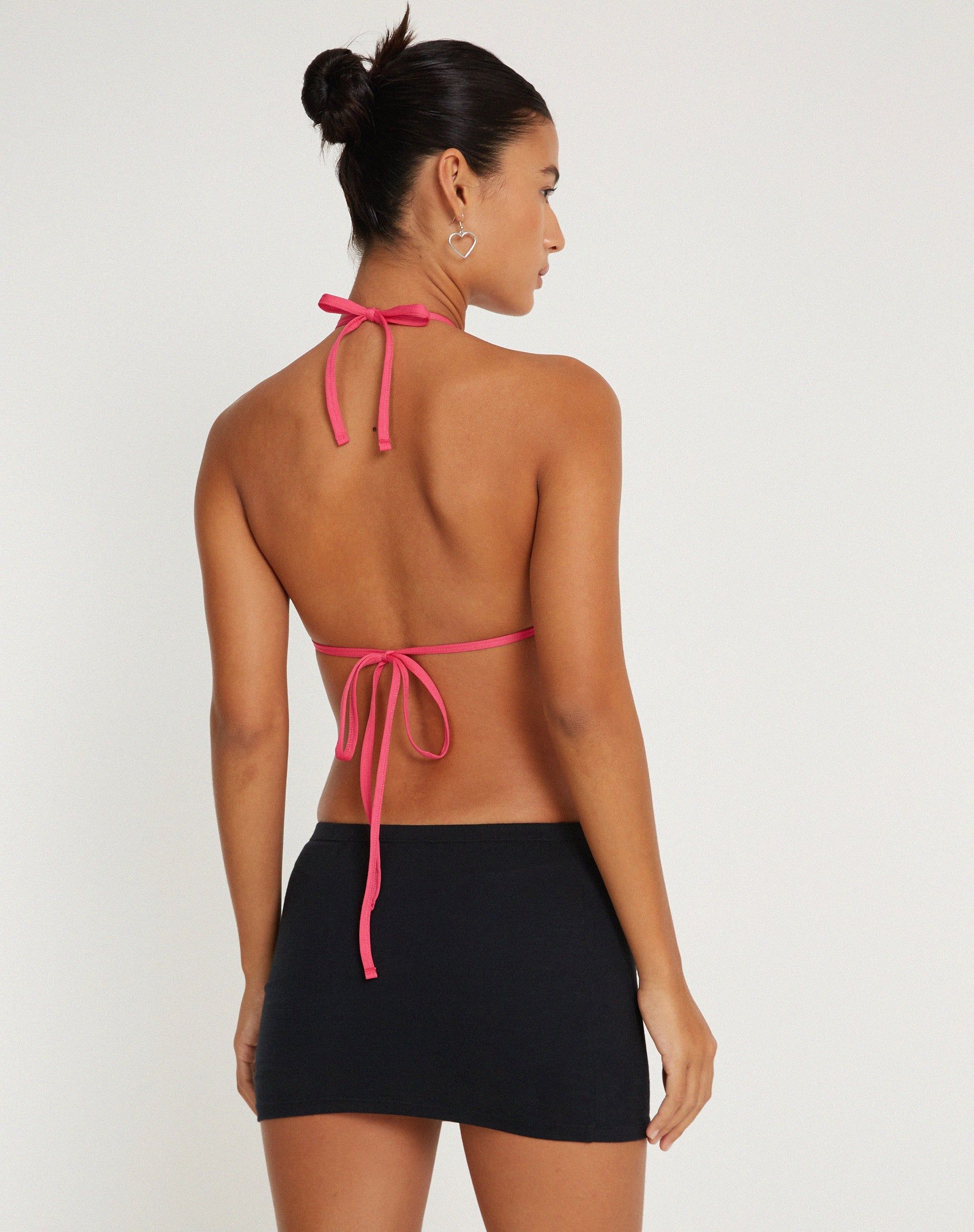 Runita Halter Top in Mini Sequin Metallic Pink sold by Motel Rocks product image thumbnail 3