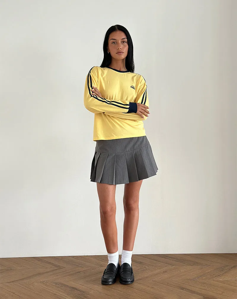 Prata Long Sleeve Top in Lemonade with Navy Binding sold by Motel Rocks product image thumbnail 4
