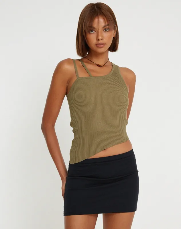 Lanica Top in Olive sold by Motel Rocks