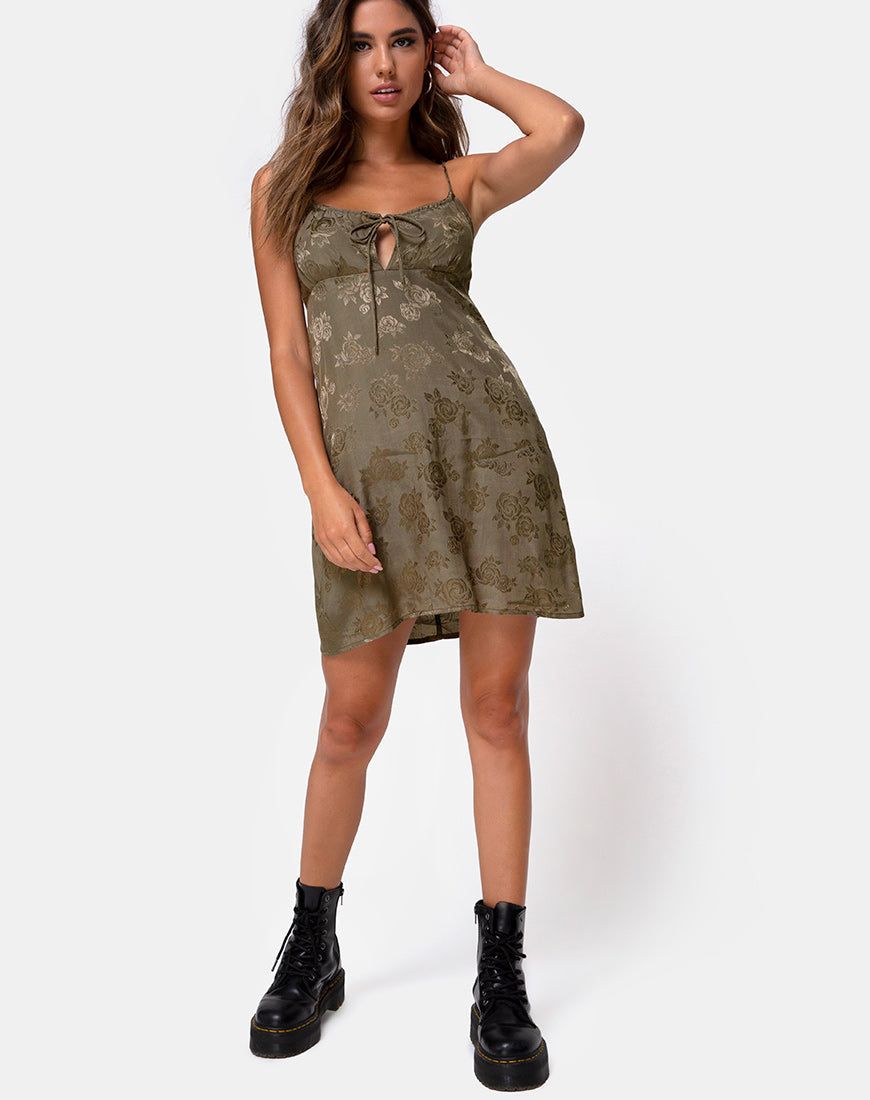 Kumala Slip Dress in Satin Rose Silver Grey sold by Motel Rocks product image thumbnail 3