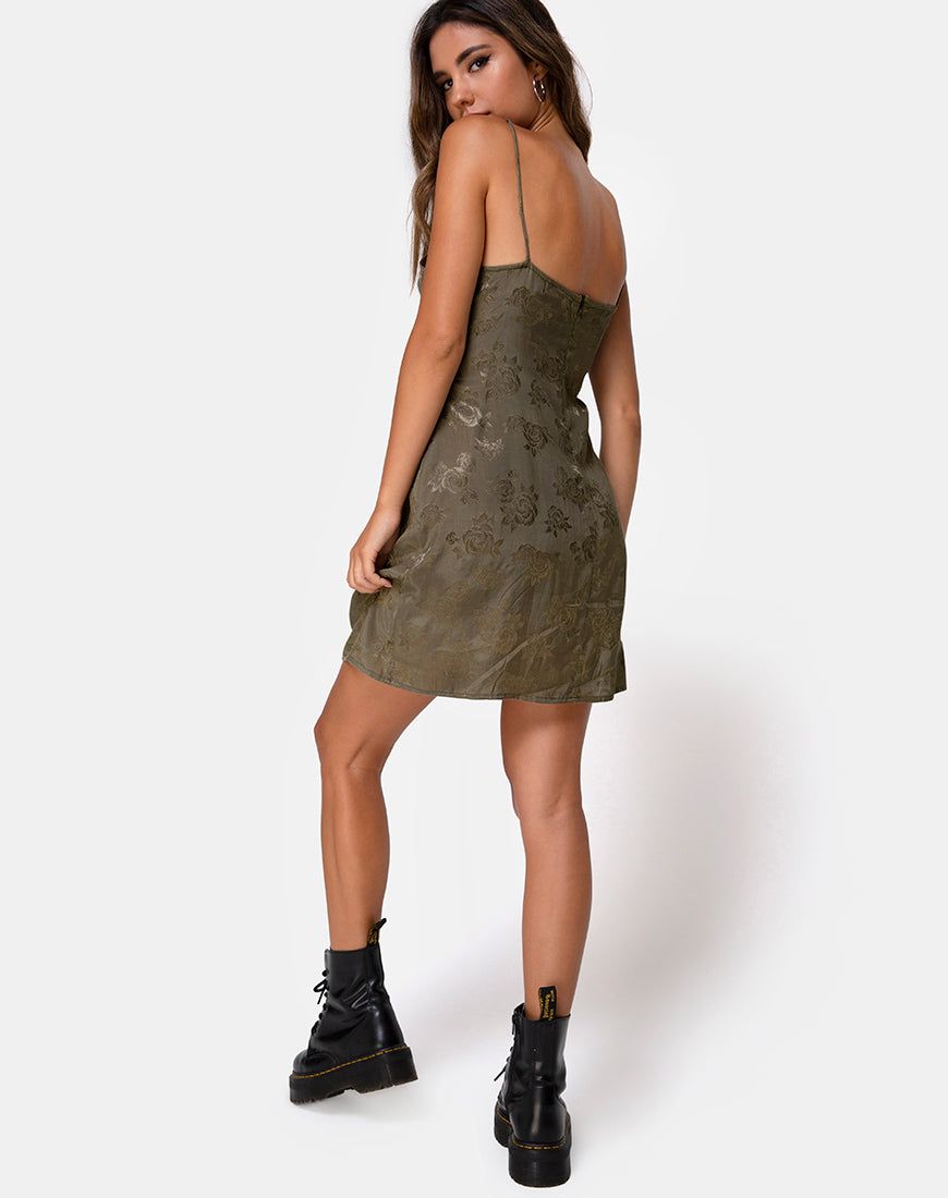 Kumala Slip Dress in Satin Rose Silver Grey sold by Motel Rocks product image thumbnail 4