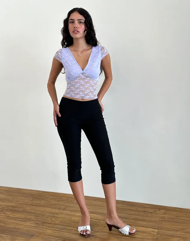 Livra Top in Clover Lace Lilac sold by Motel Rocks