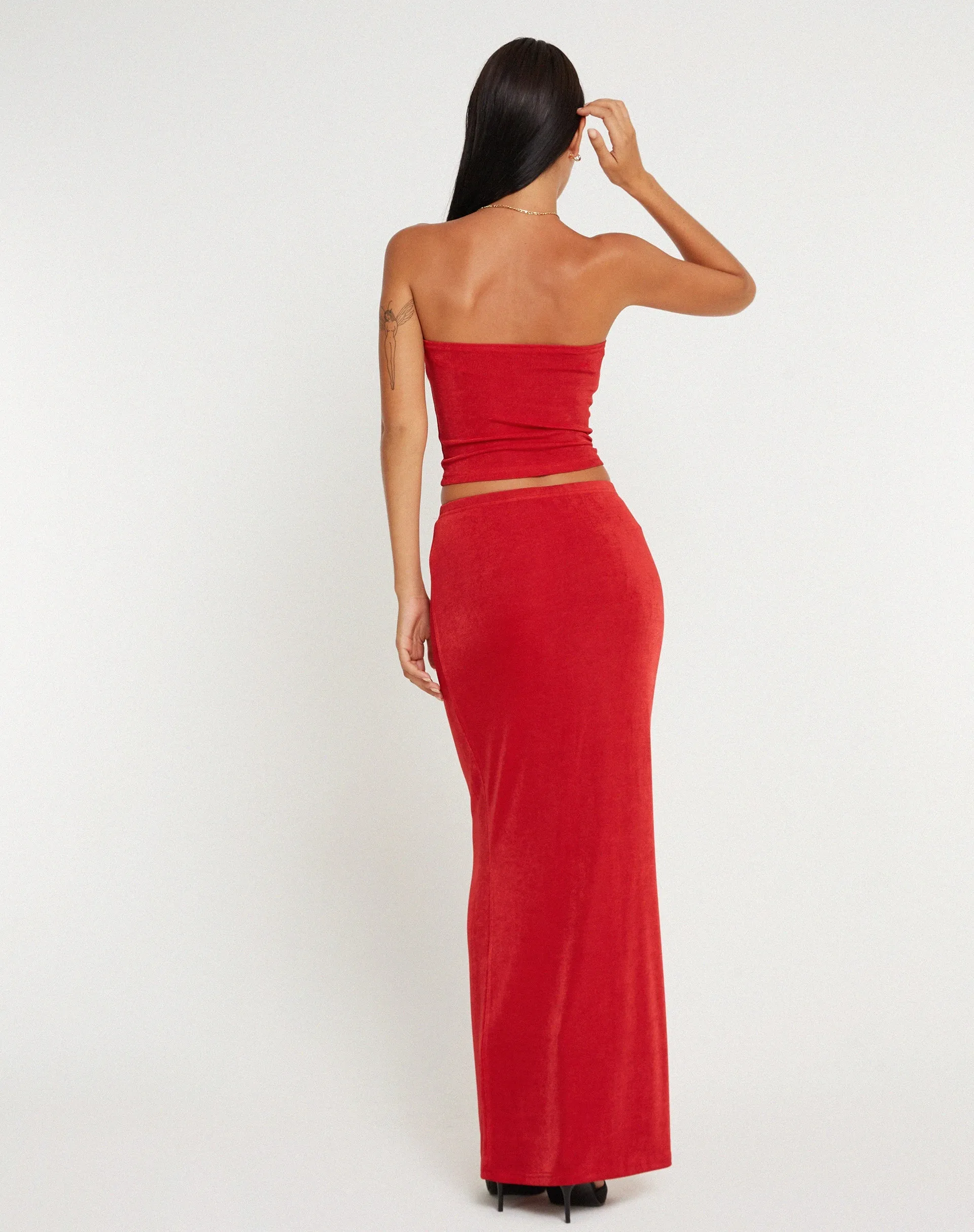 New Tulus Flood Maxi Skirt in Red sold by Motel Rocks product image thumbnail 5
