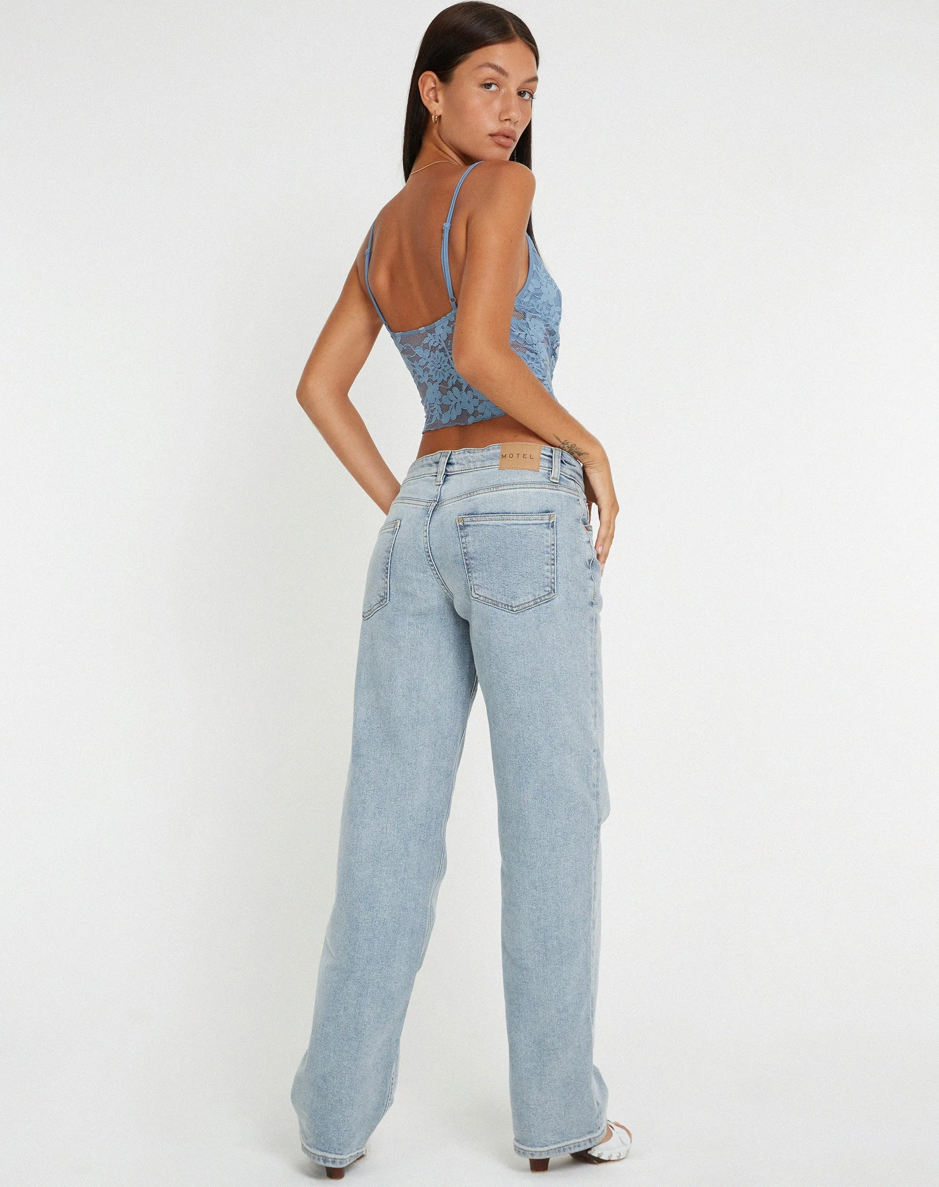 Yenko Crop Top in Lace Blue sold by Motel Rocks product image thumbnail 4