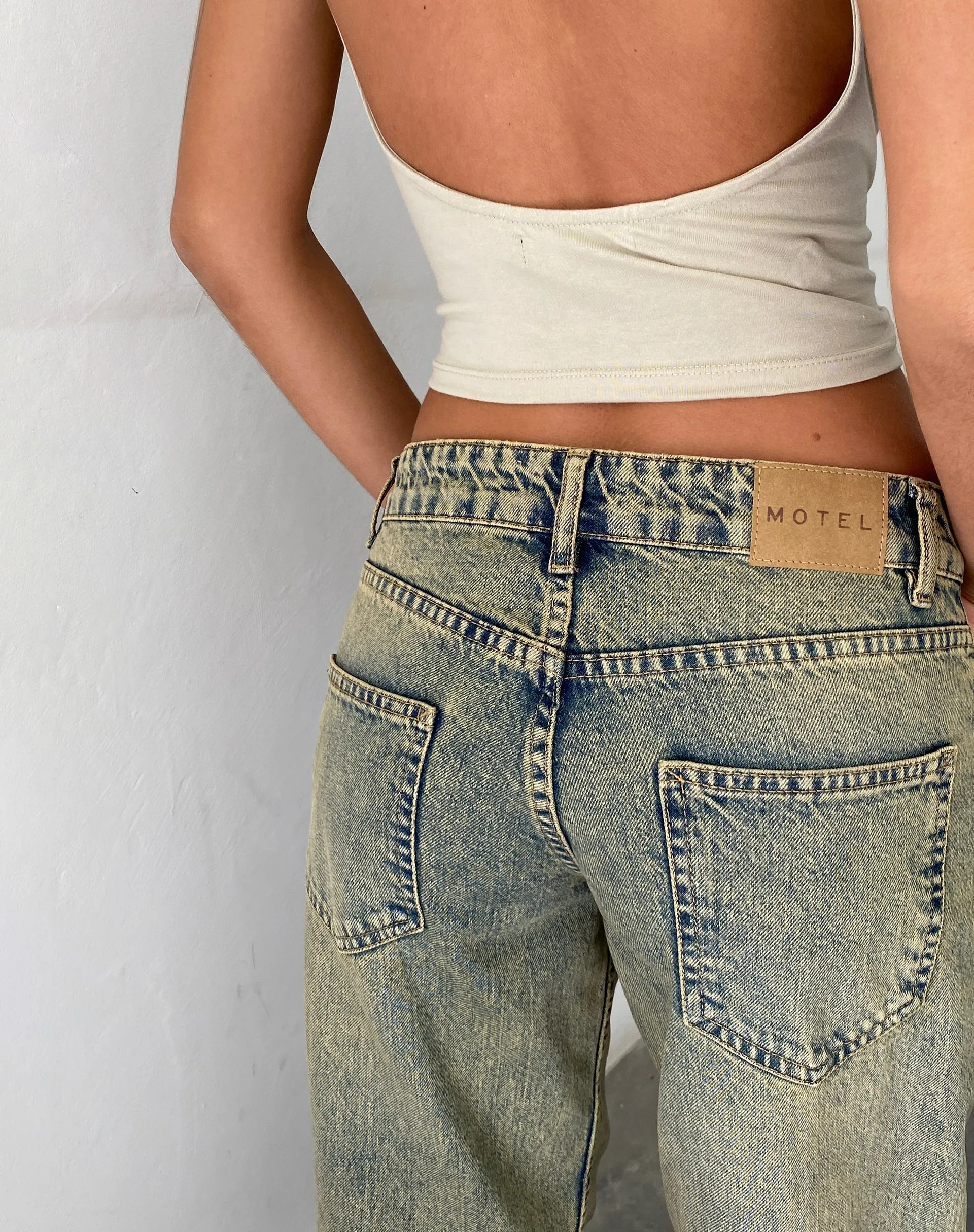 Low Rise Parallel Jeans in Sandy Blue Acid sold by Motel Rocks product image thumbnail 4