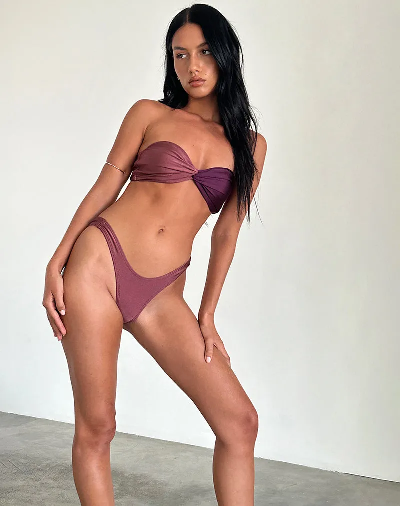 Farida Bikini Bottom in Deep Mauve sold by Motel Rocks product image thumbnail 5