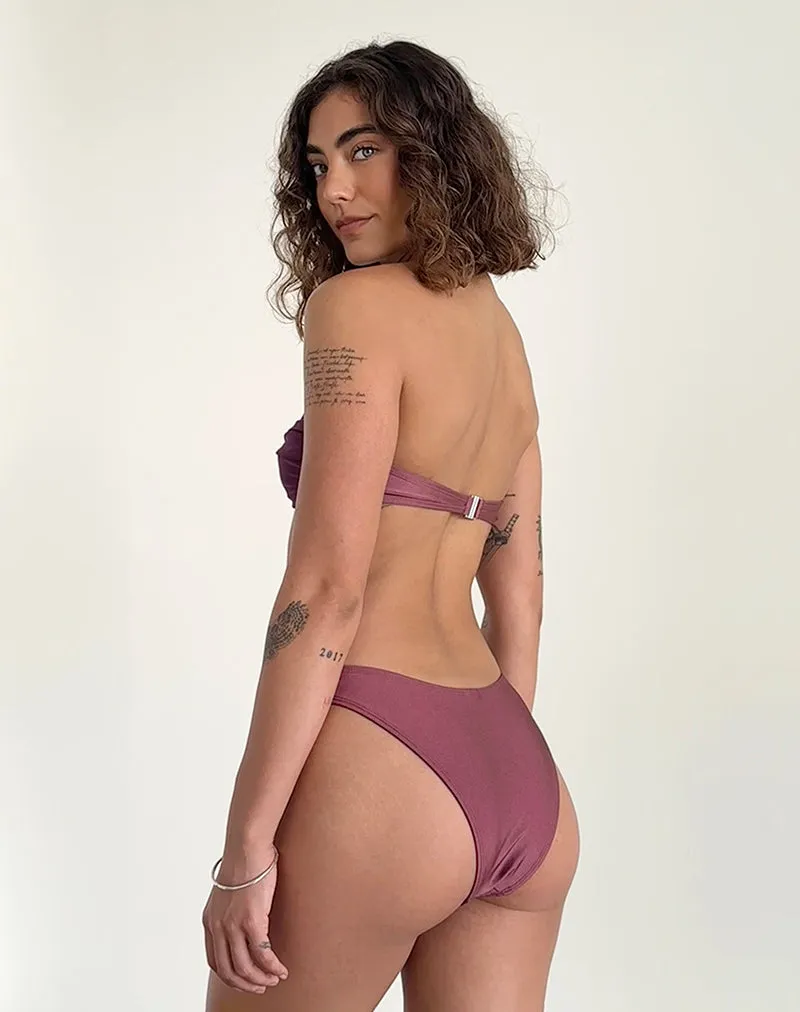 Farida Bikini Bottom in Deep Mauve sold by Motel Rocks product image thumbnail 4