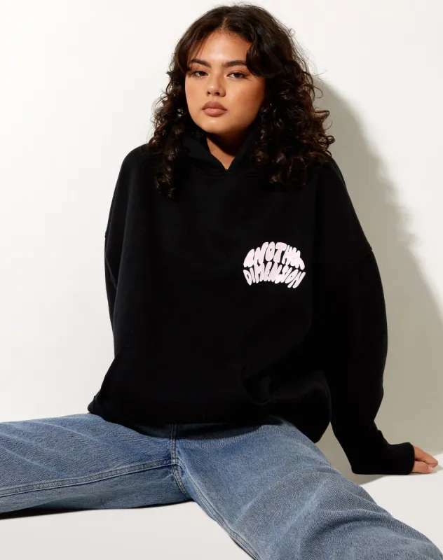 Oversize Hoodie in Black Another Dimension sold by Motel Rocks
