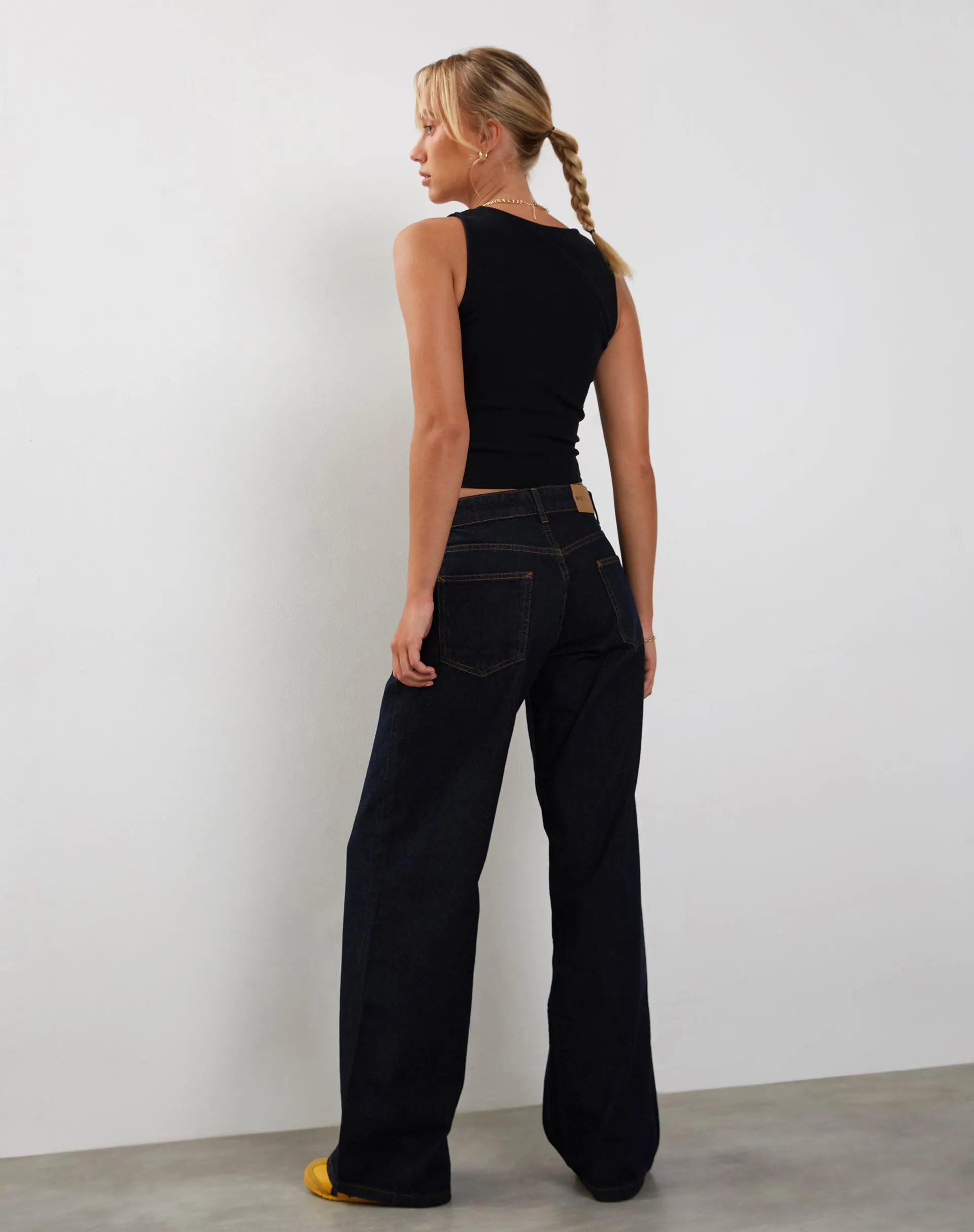 Jastio Vest Top in Black Ribbed Jersey sold by Motel Rocks product image thumbnail 4