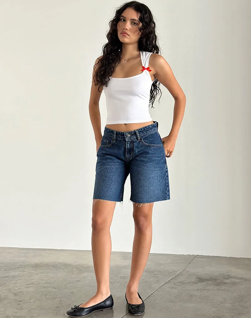 Jiniso Top in White with Red Bows sold by Motel Rocks product image thumbnail 2