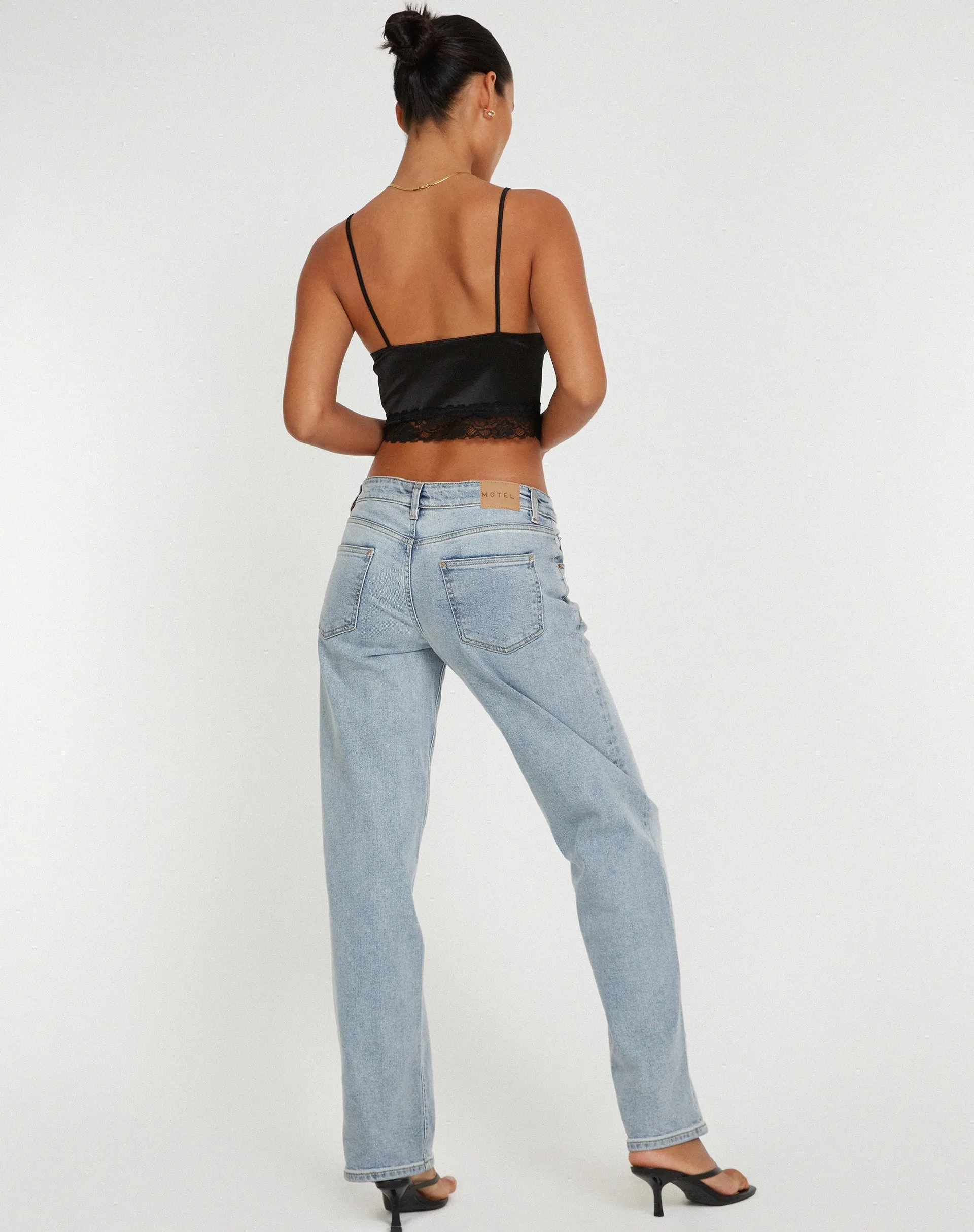 Datuk Crop Top in Satin Black sold by Motel Rocks product image thumbnail 4