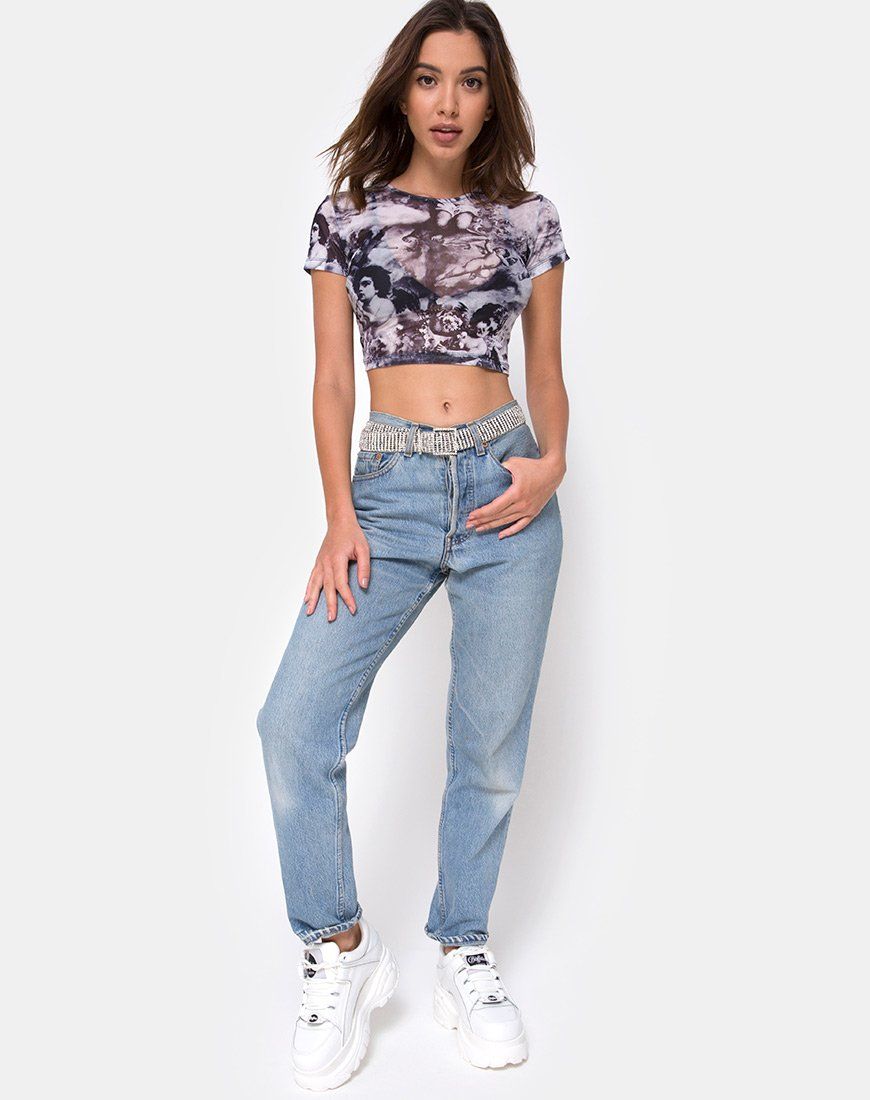 Tiney Crop Top in Cherub Mesh sold by Motel Rocks product image thumbnail 3
