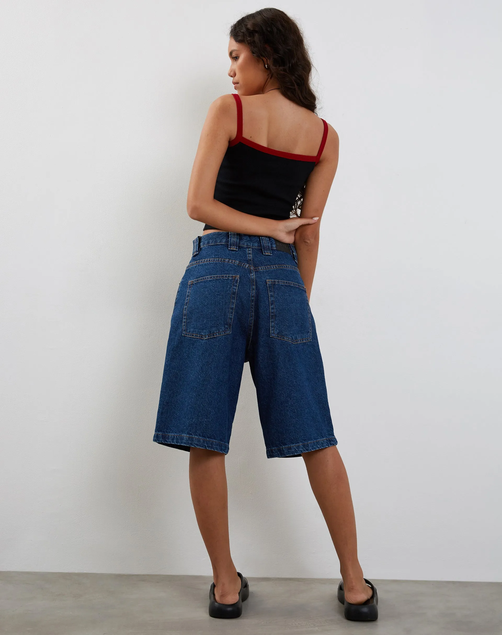 Icah Ribbed Vest Top in Black with Red Binding sold by Motel Rocks product image thumbnail 4