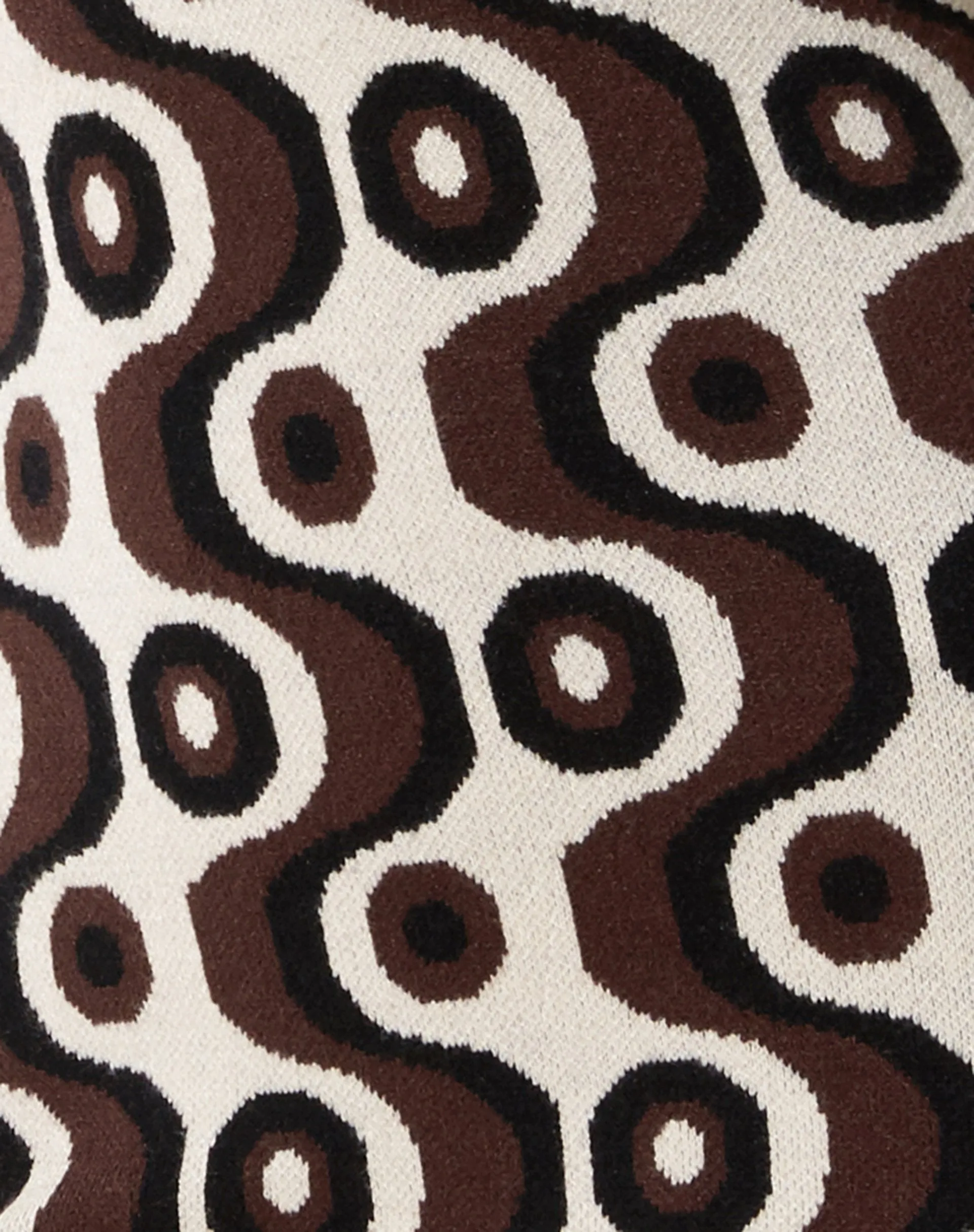 Daxia Mini Dress in Wavy Geo Ivory Brown and Black sold by Motel Rocks product image thumbnail 5