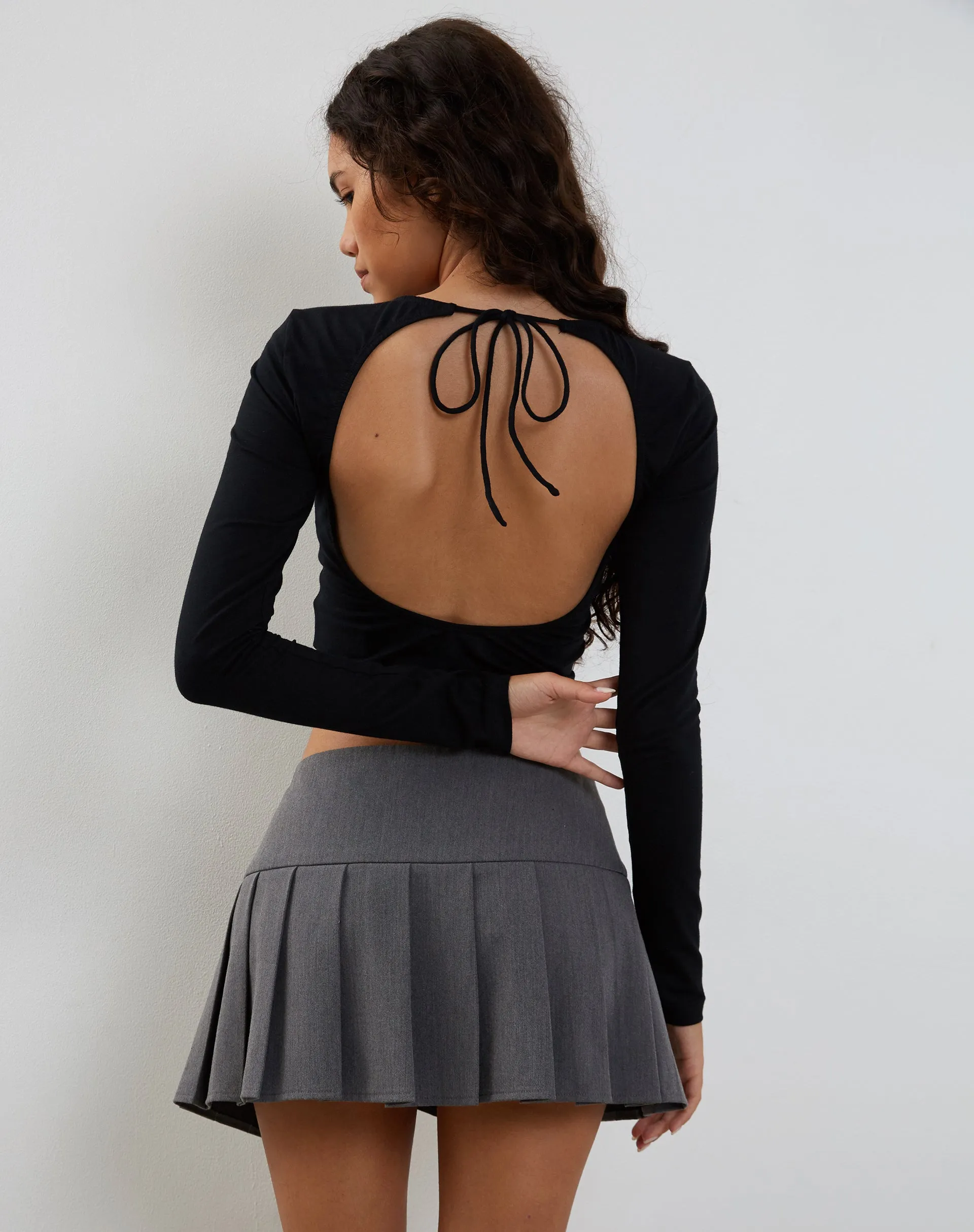 Ratmi Long Sleeve Open Back Top in Black sold by Motel Rocks product image thumbnail 3