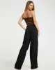 Mikiko Bandeau Top in Satin Bitter Chocolate sold by Motel Rocks