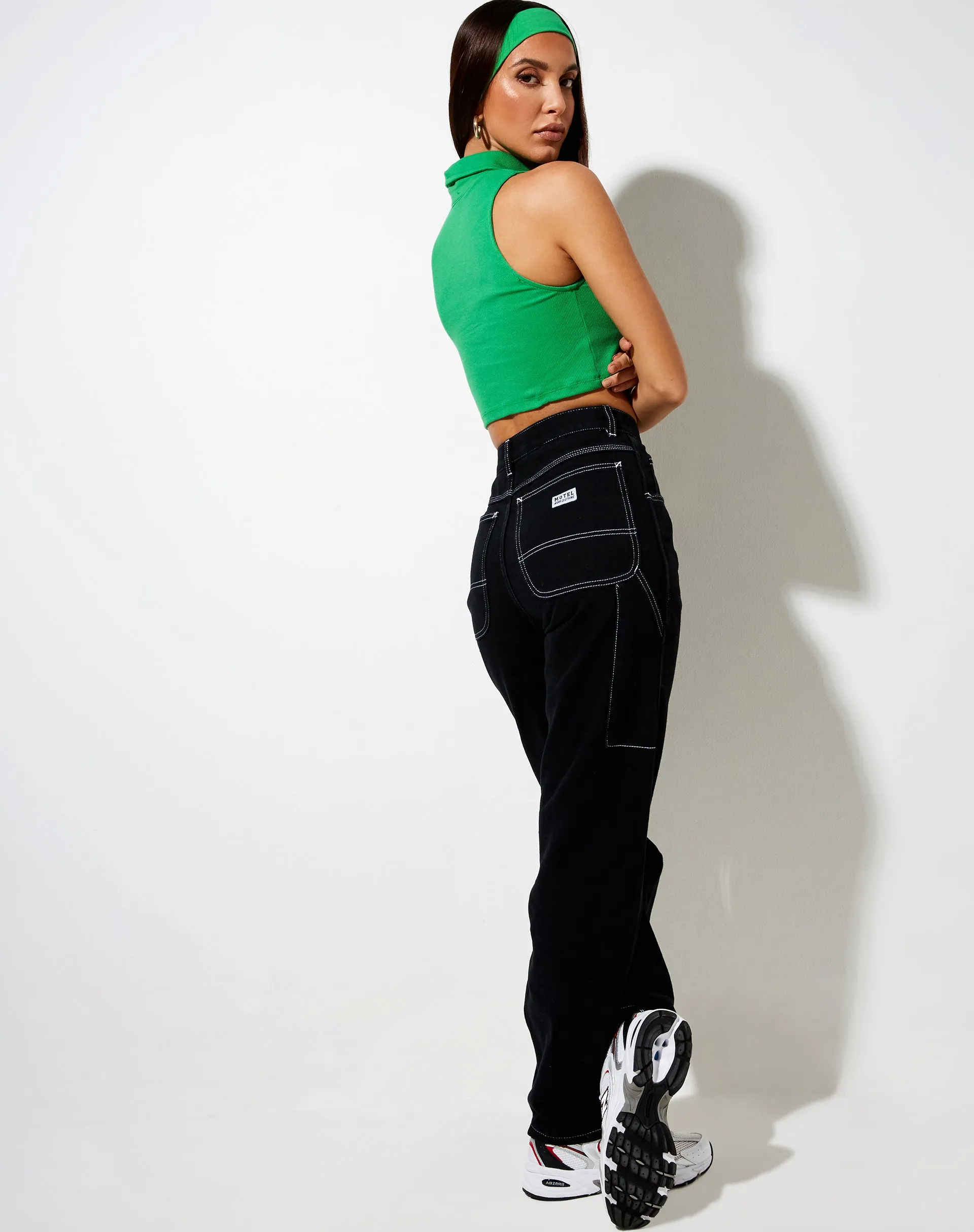 Jeleta Crop Top in Rib Fun Green sold by Motel Rocks product image thumbnail 5