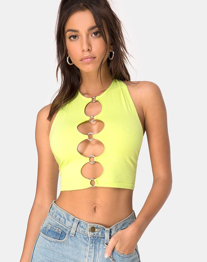 Lini Crop Top in Lime sold by Motel Rocks