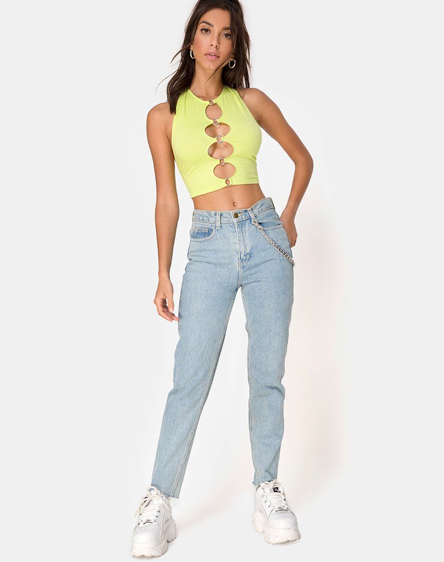 Lini Crop Top in Lime sold by Motel Rocks product image thumbnail 3