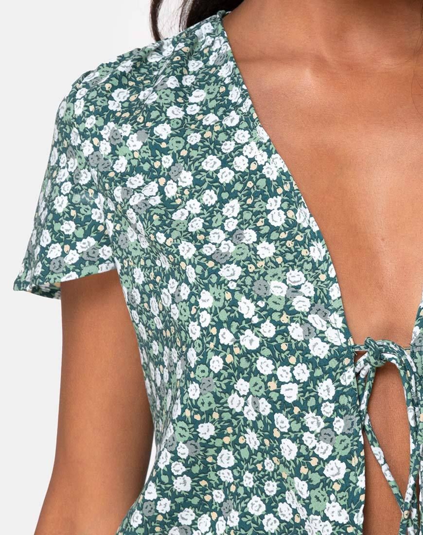 Vaco Blouse in Floral Field Green sold by Motel Rocks product image thumbnail 5