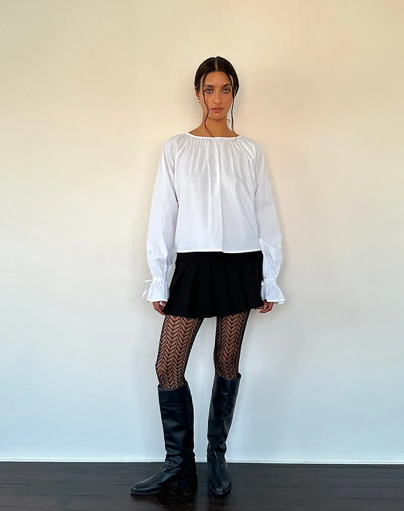 Bulila Tie Sleeve Blouse in White Poplin sold by Motel Rocks product image thumbnail 5