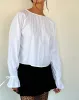 Bulila Tie Sleeve Blouse in White Poplin sold by Motel Rocks