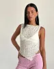 Etta Textured Mesh Top in Butter Yellow sold by Motel Rocks