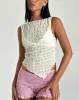 Etta Textured Mesh Top in Butter Yellow sold by Motel Rocks