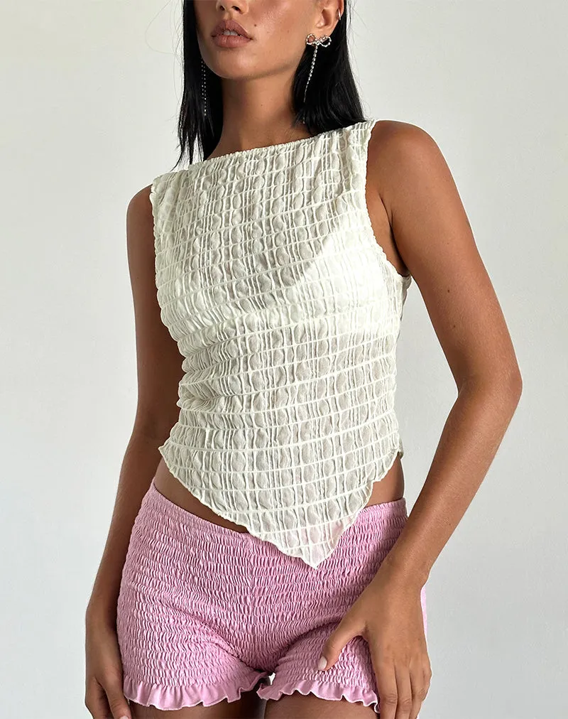Etta Textured Mesh Top in Butter Yellow sold by Motel Rocks product image thumbnail 2