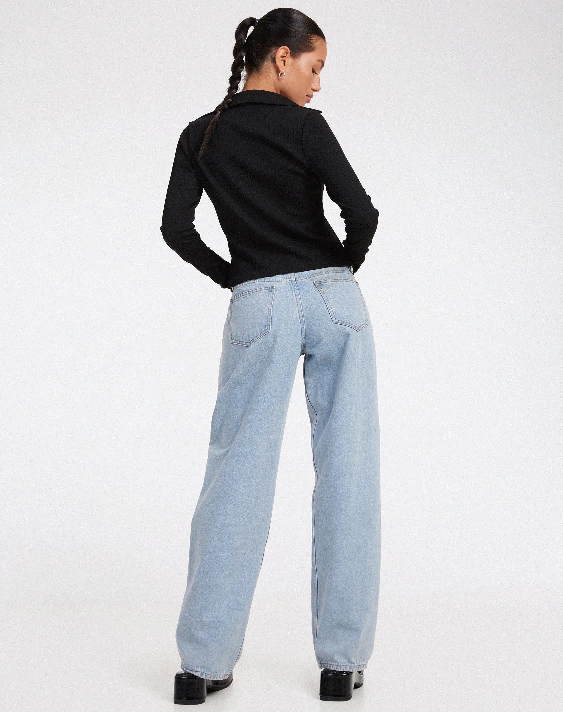 Ruix Long Sleeve Top in Jersey Plise Black sold by Motel Rocks product image thumbnail 5