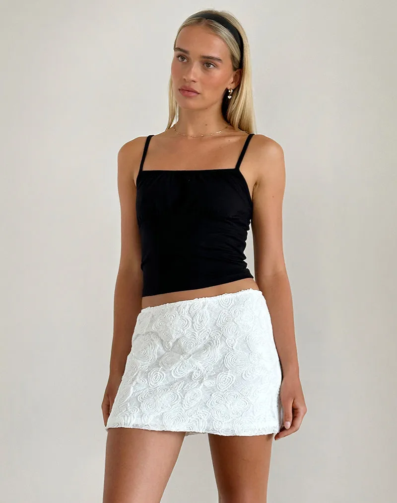 Nisya Skirt in Textured Floral White sold by Motel Rocks product image thumbnail 2