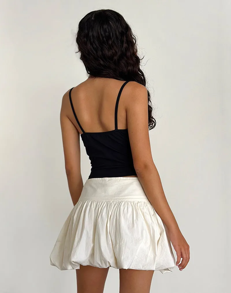Kiyowo Puffball Mini Skirt in Poplin Ivory sold by Motel Rocks product image thumbnail 5