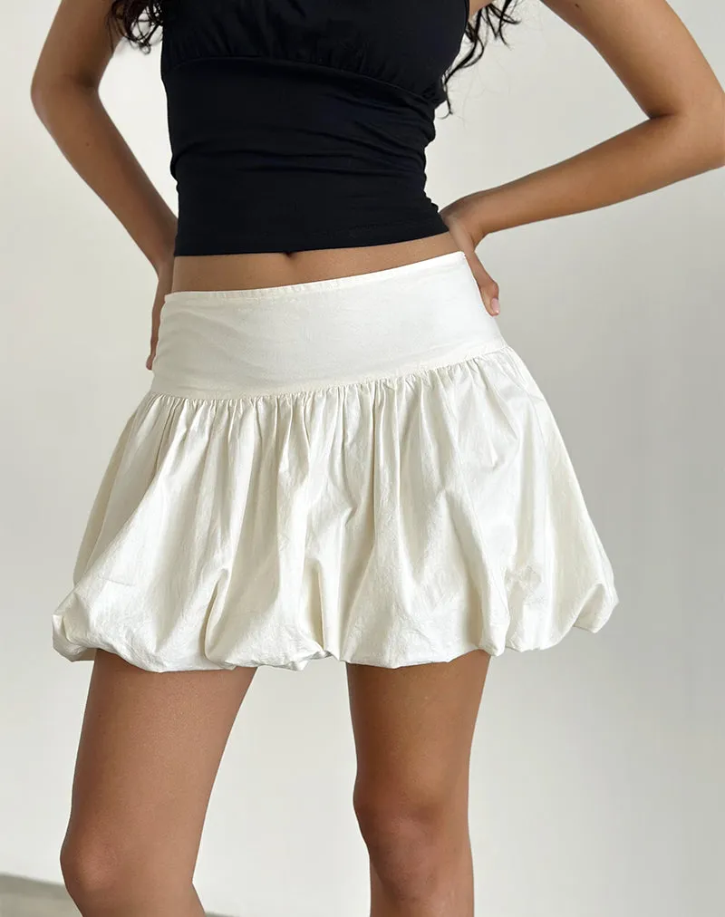 Kiyowo Puffball Mini Skirt in Poplin Ivory sold by Motel Rocks product image thumbnail 4
