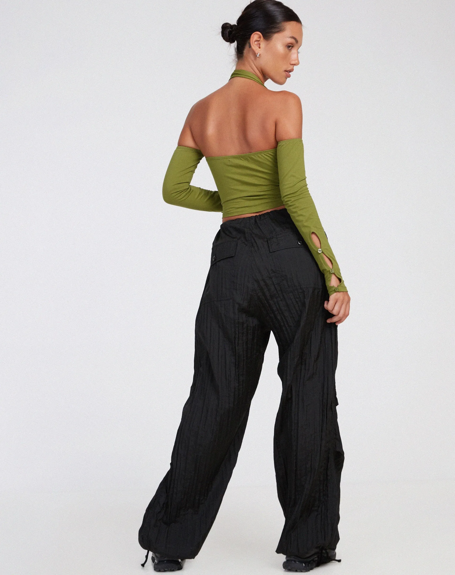 Jayne Crop Top in Khaki sold by Motel Rocks product image thumbnail 5