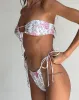 Leyna Bikini Bottom in White Jungle Flower Print sold by Motel Rocks