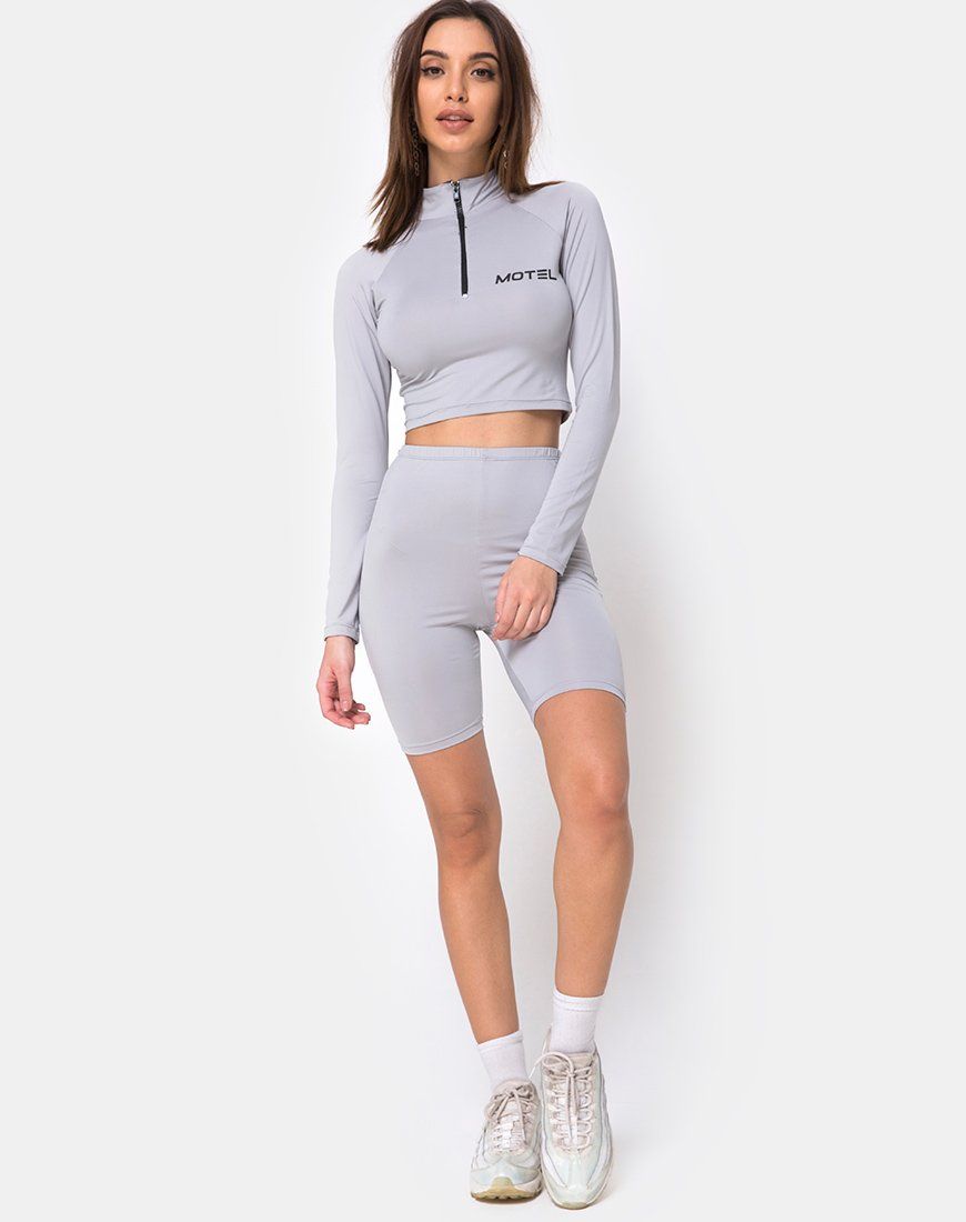 Vanya Crop Top in Grey Motel sold by Motel Rocks product image thumbnail 4