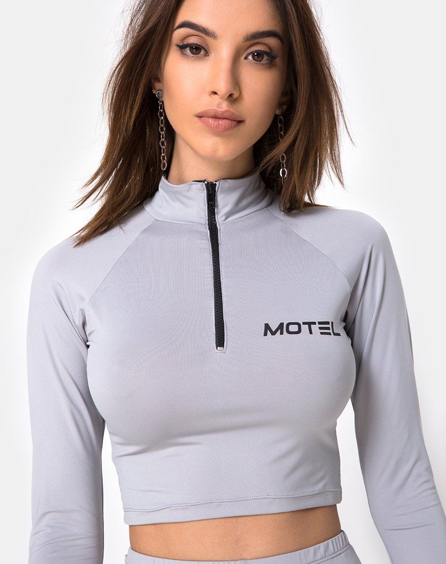 Vanya Crop Top in Grey Motel sold by Motel Rocks