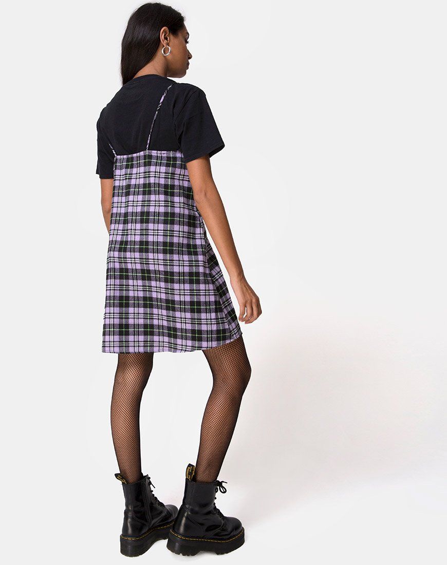 Sanna Slip Dress in Plaid Lilac sold by Motel Rocks product image thumbnail 4