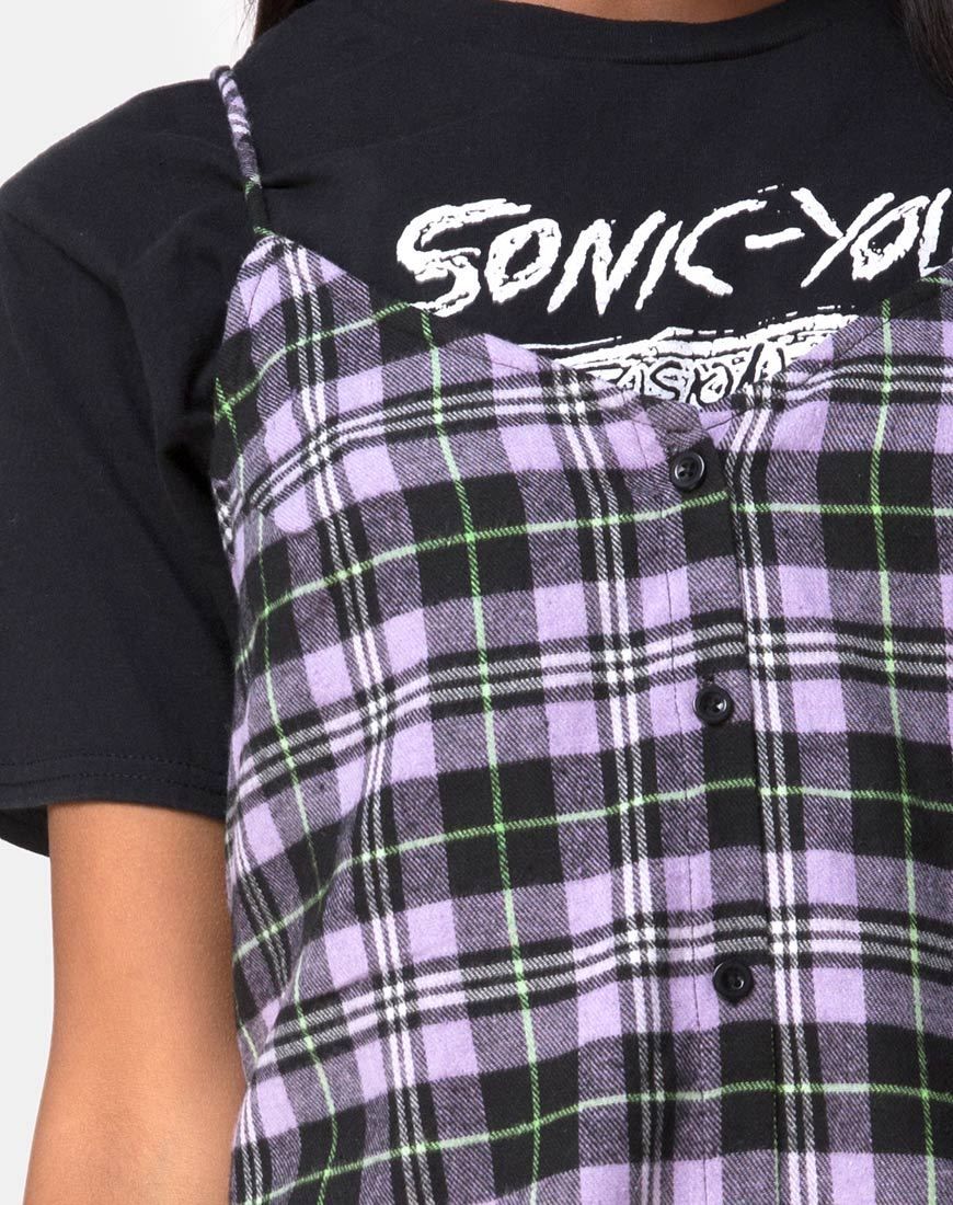 Sanna Slip Dress in Plaid Lilac sold by Motel Rocks product image thumbnail 5