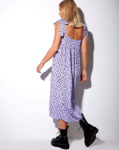 Dorothy Midi Dress in Dainty Daisy Lilac sold by Motel Rocks