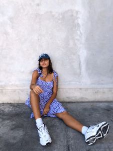 Dorothy Midi Dress in Dainty Daisy Lilac sold by Motel Rocks