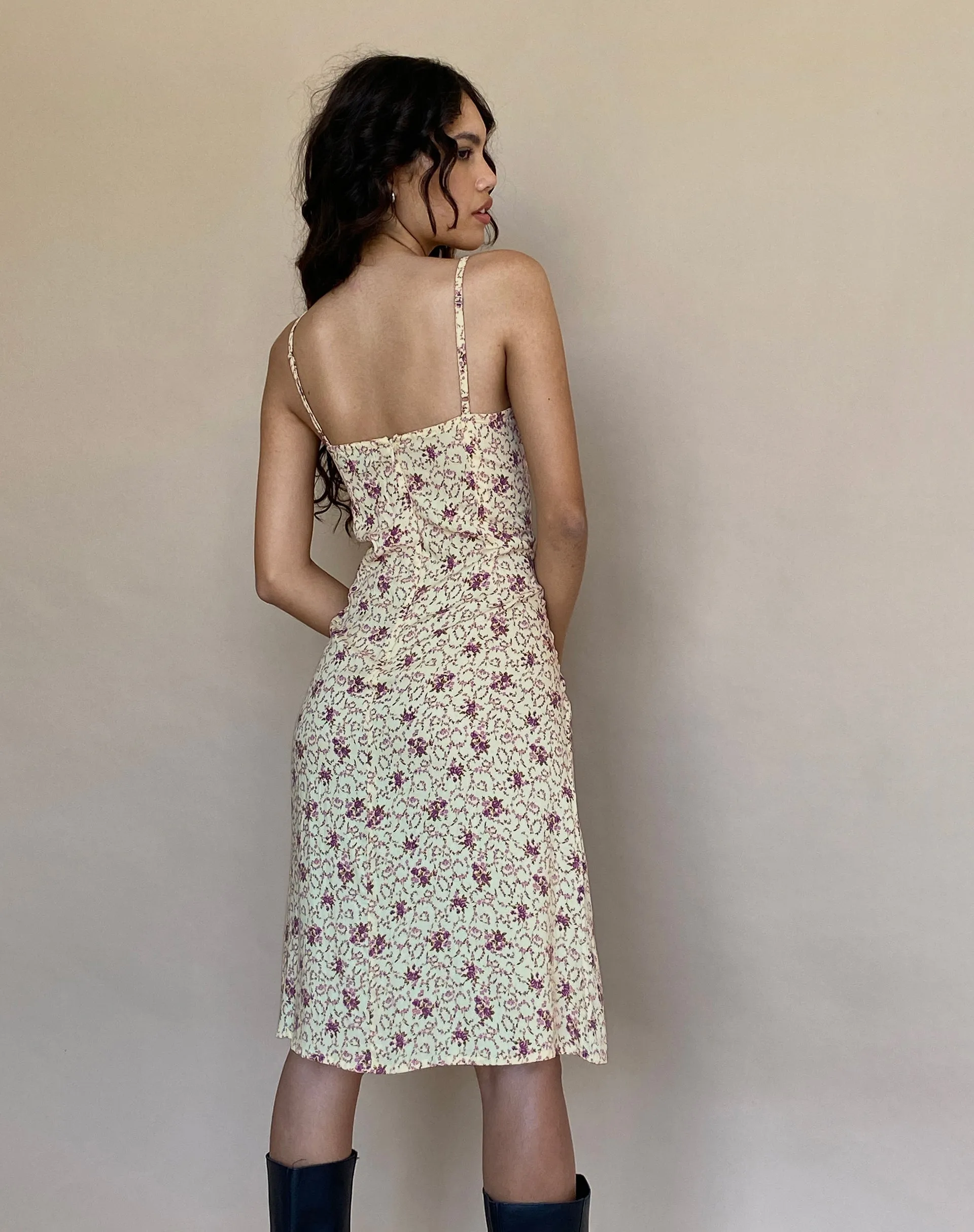 Ronsha Midi Dress in Flower Chain Cream sold by Motel Rocks product image thumbnail 5