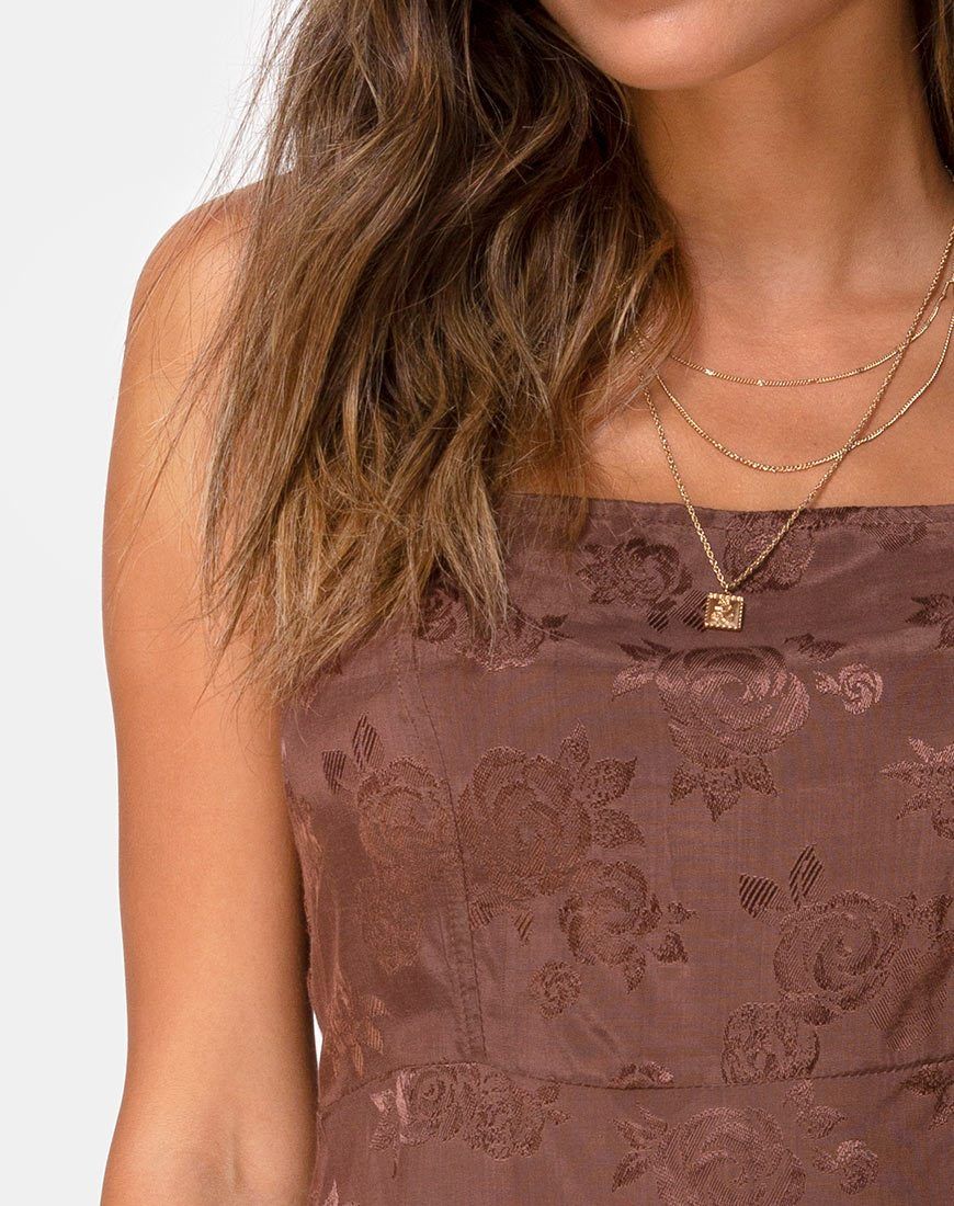 Boyasly Slip Dress in Satin Rose Chocolate sold by Motel Rocks product image thumbnail 5