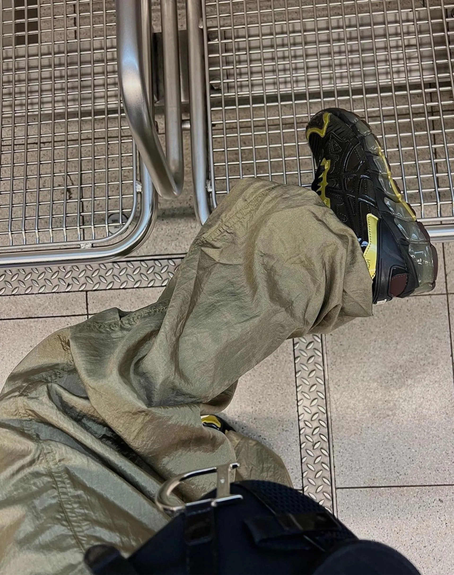 Chute Trouser in Parachute Silver Green sold by Motel Rocks product image thumbnail 2