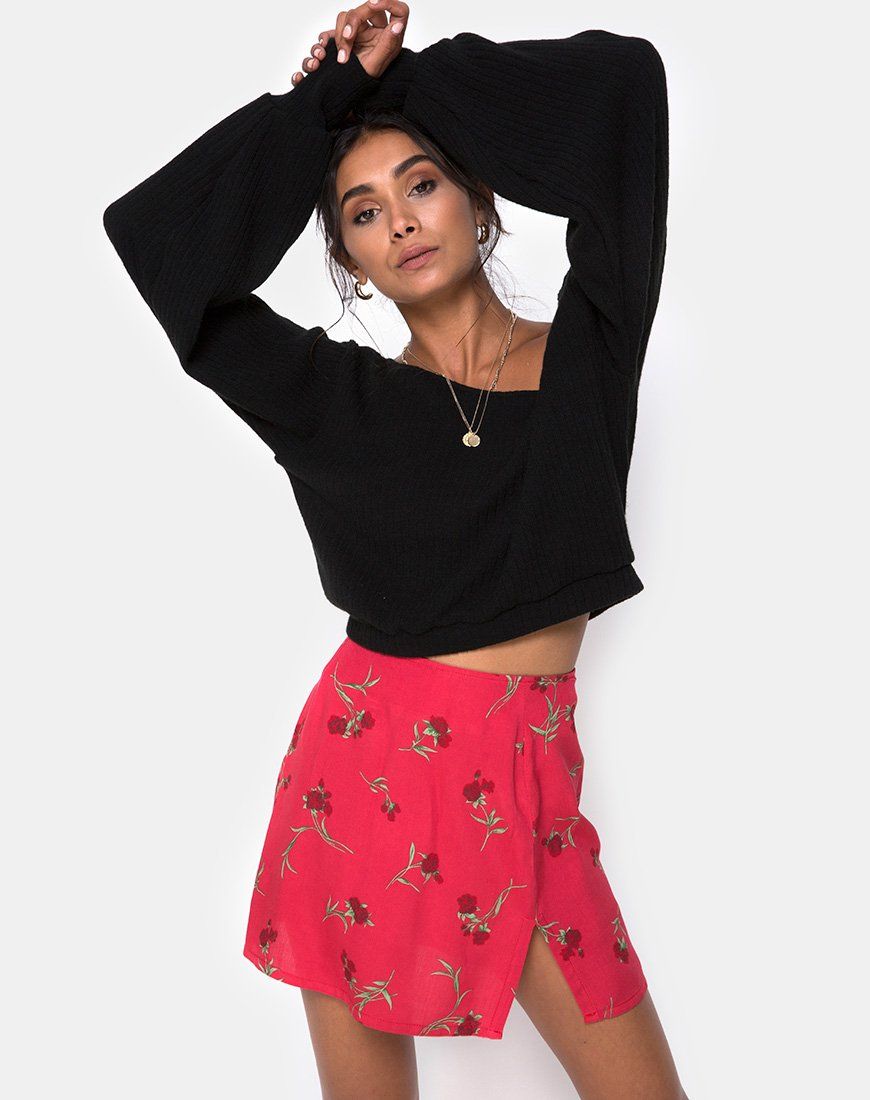 Sheny Mini Skirt in Rouge Rose Pink sold by Motel Rocks