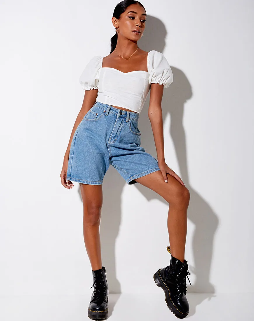 Eunji Crop Top in White sold by Motel Rocks product image thumbnail 4